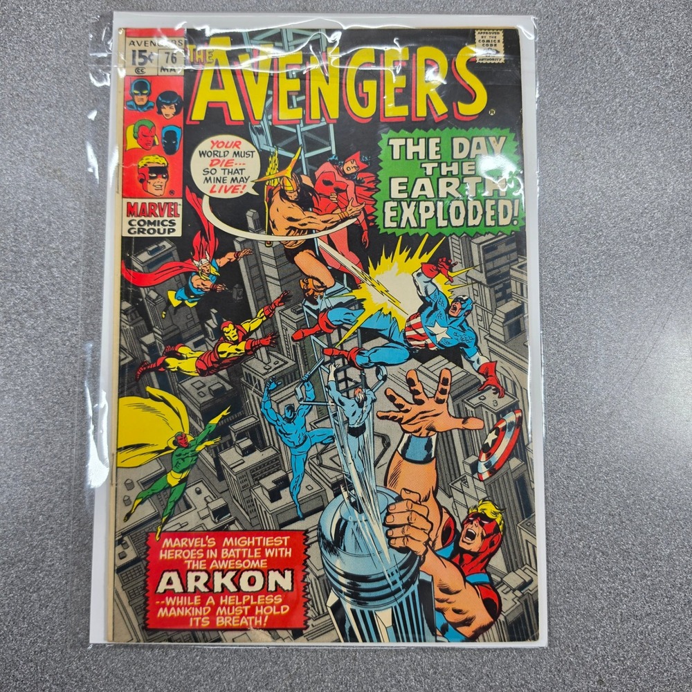 Marvel Avengers #76 1970 1st meeting Vision & Scarlet Witch Bronze Age